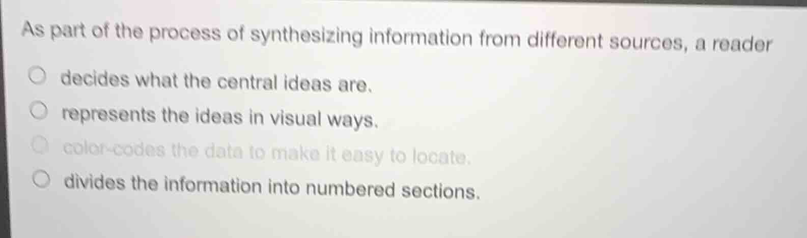 as part of the process of synthesizing information from different sourc…