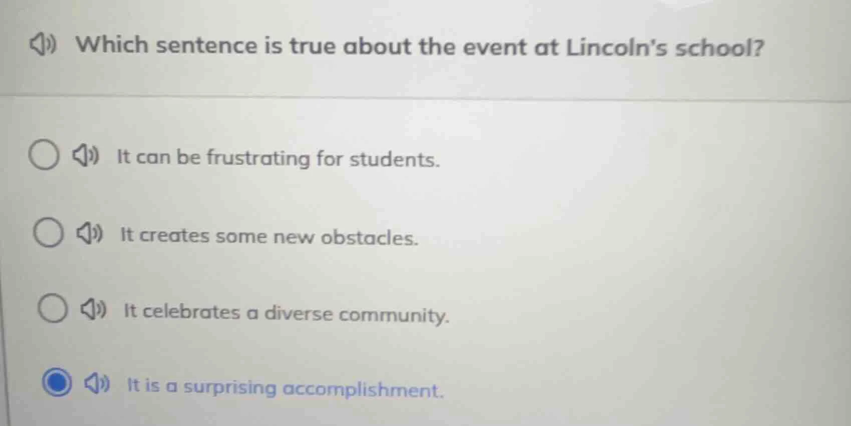 which sentence is true about the event at lincoln’s school? it can be f…