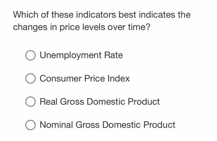 which of these indicators best indicates the changes in price levels ov…