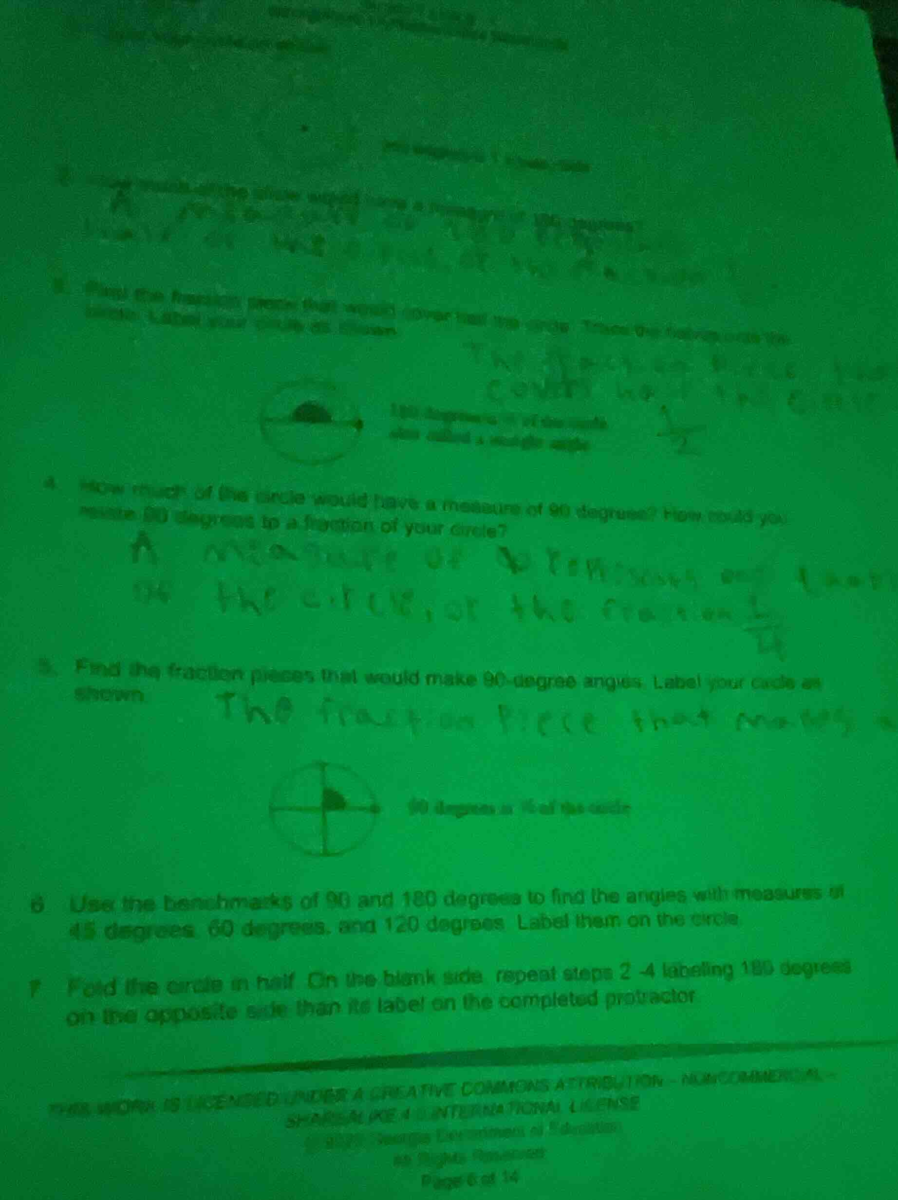 2. find the fraction piece that would cover half the circle. trace the …
