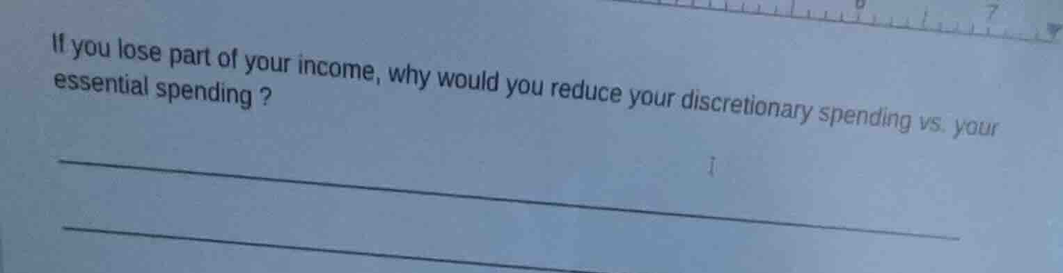 if you lose part of your income, why would you reduce your discretionar…