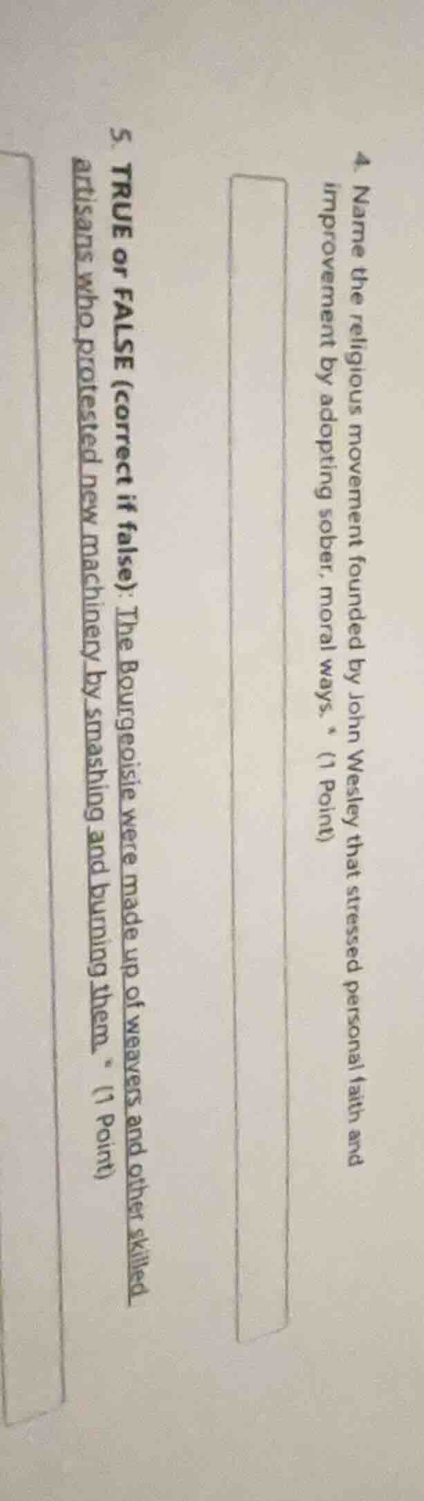 4. name the religious movement founded by john wesley that stressed per…