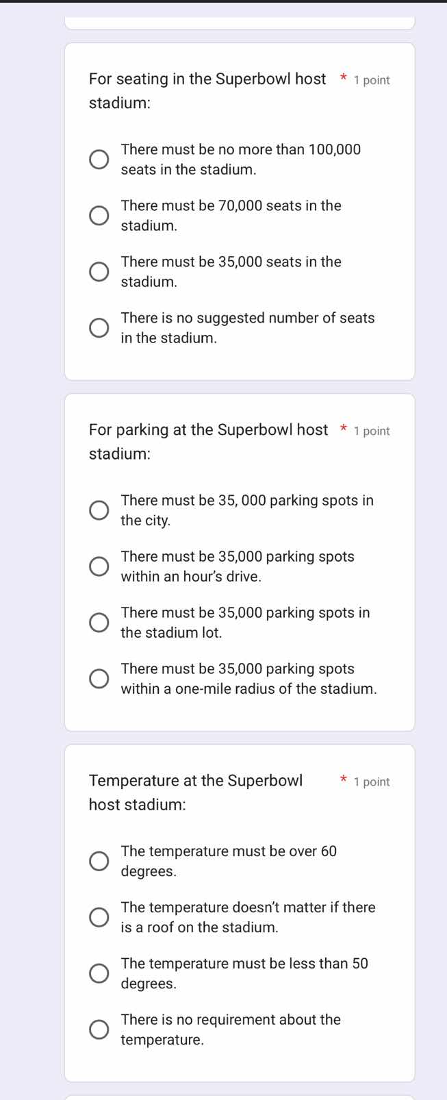 for seating in the superbowl host stadium: there must be no more than 1…