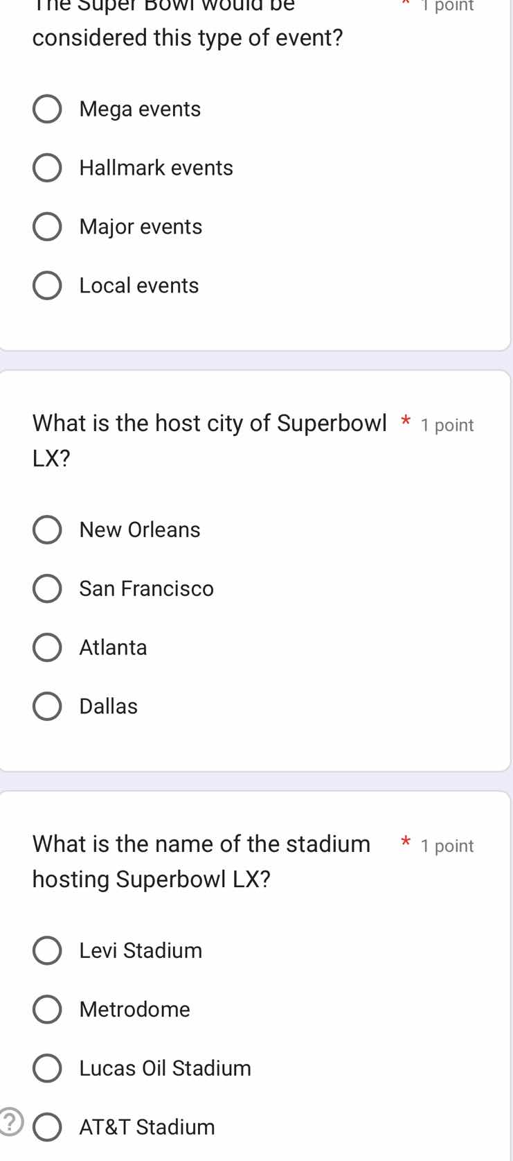 the super bowl would be considered this type of event? mega events hall…