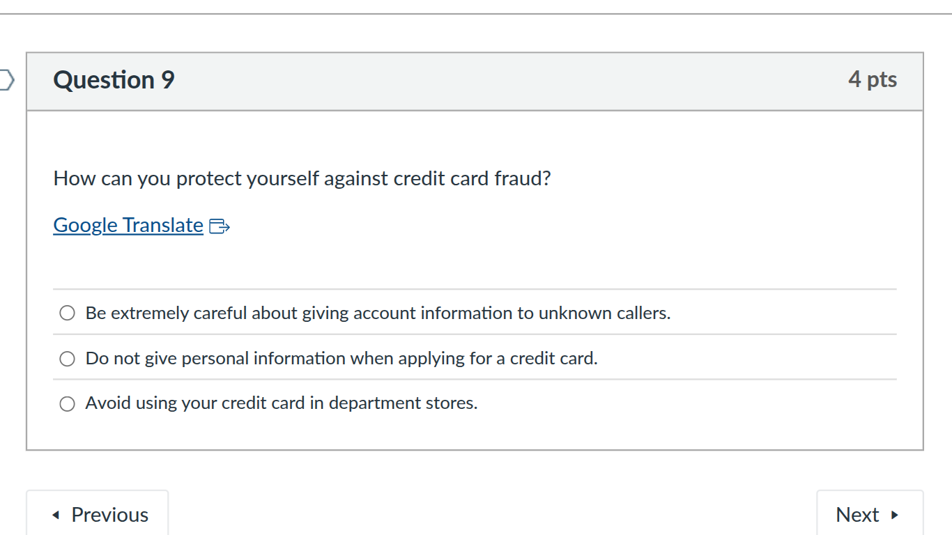 question 9 4 pts how can you protect yourself against credit card fraud…