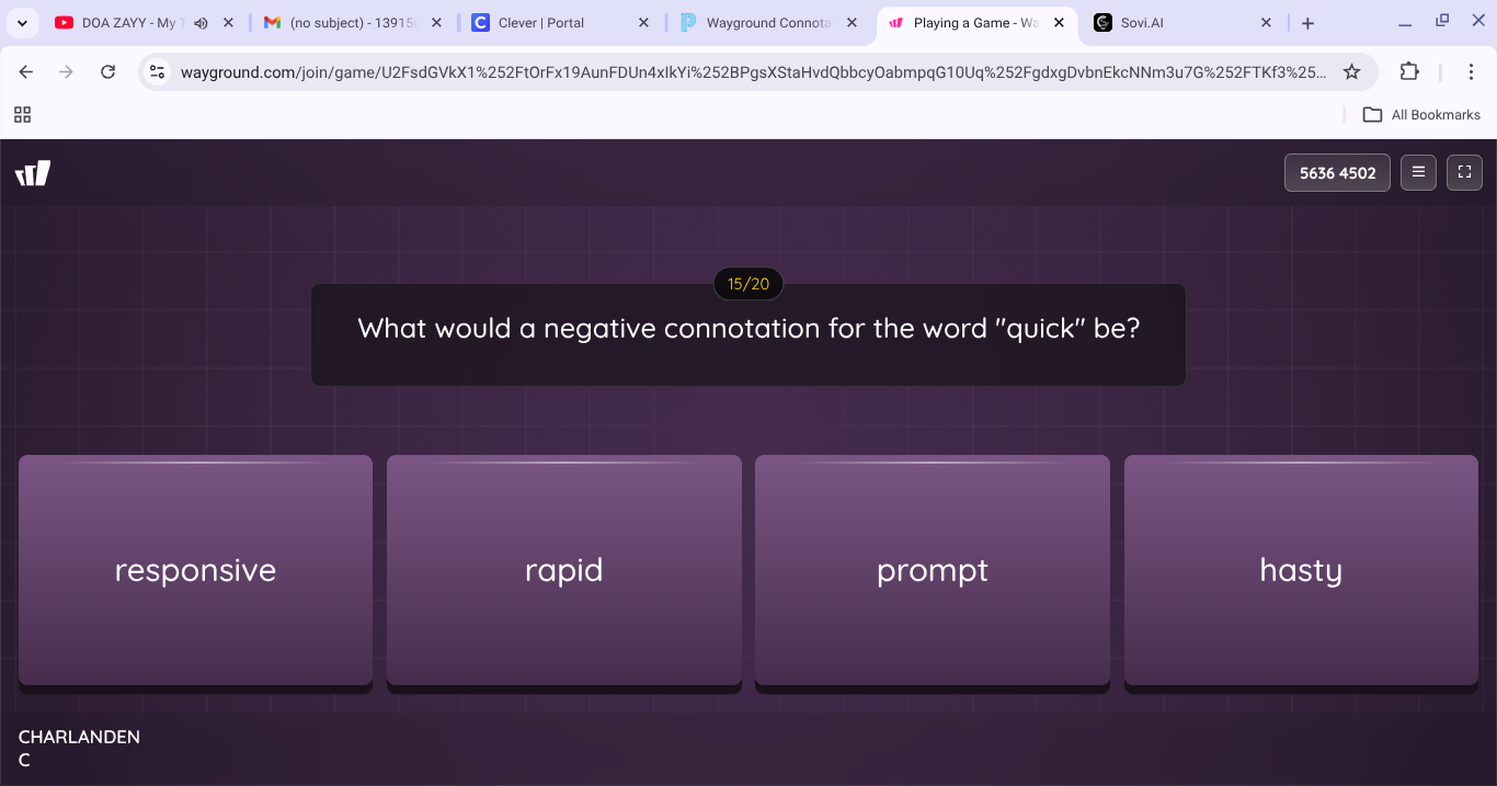 what would a negative connotation for the word \quick\ be? responsive r…