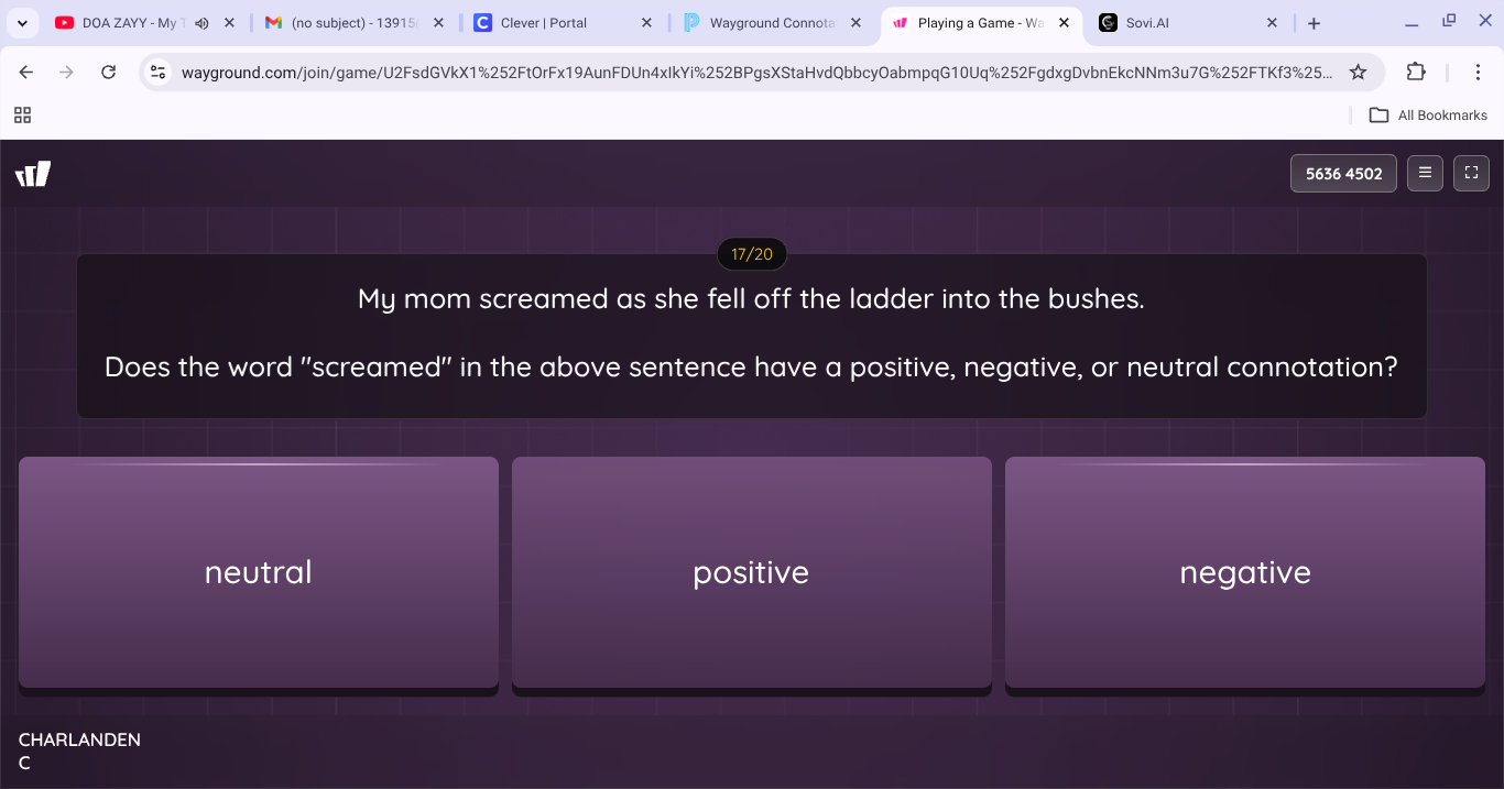 my mom screamed as she fell off the ladder into the bushes. does the wo…