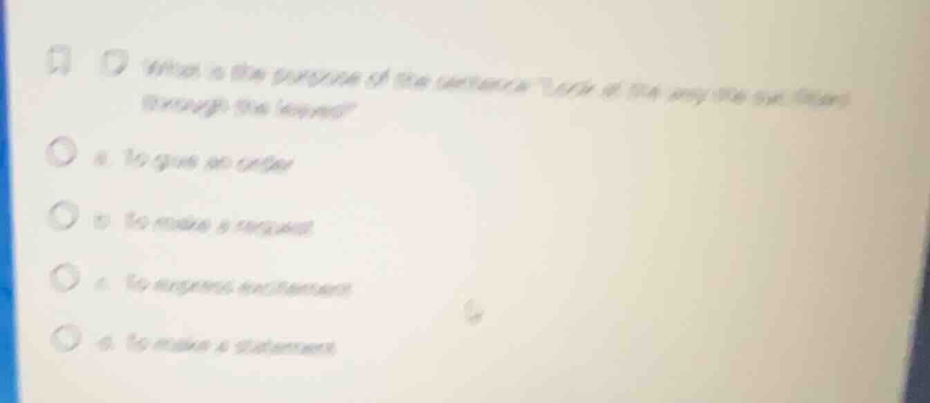 what is the purpose of the sentence \look at the way the sun filters th…