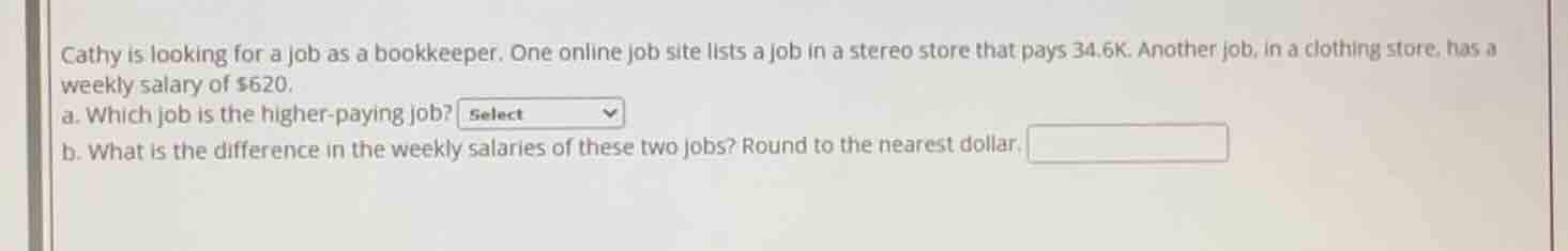 cathy is looking for a job as a bookkeeper. one online job site lists a…