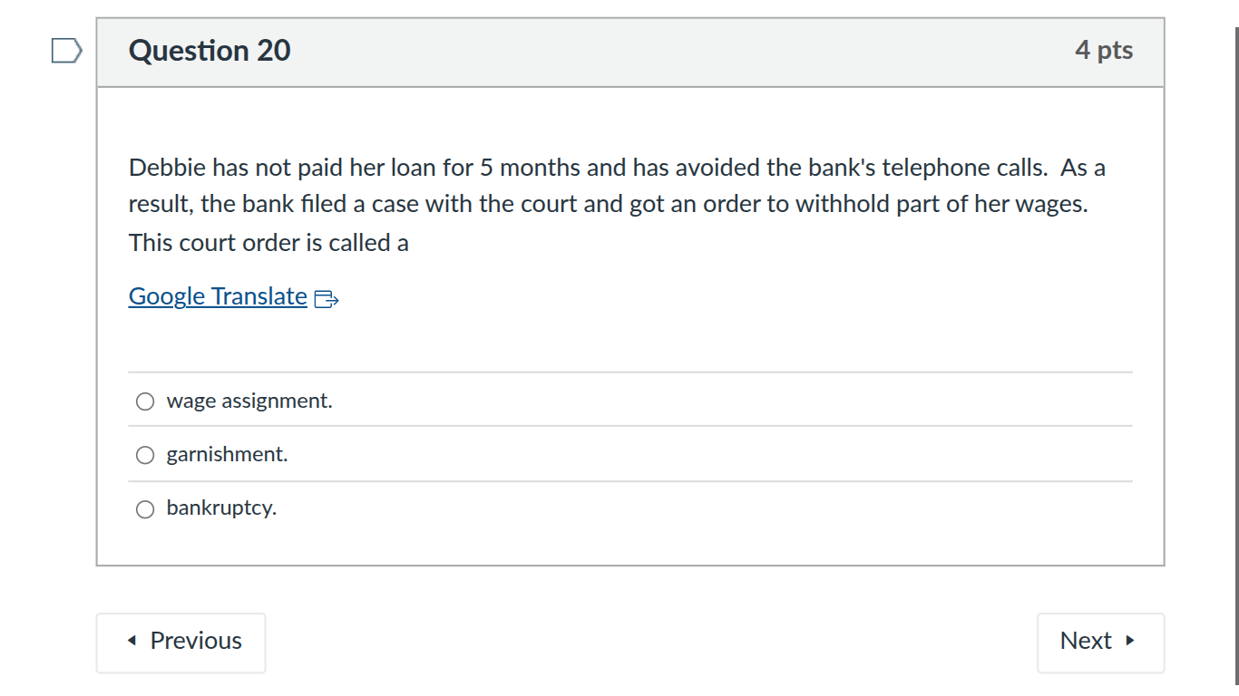debbie has not paid her loan for 5 months and has avoided the banks tel…