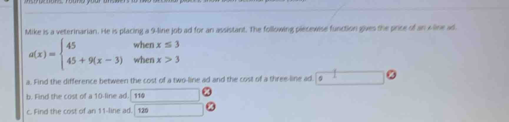 instructions: round your answers to two decimal places, show your decim…