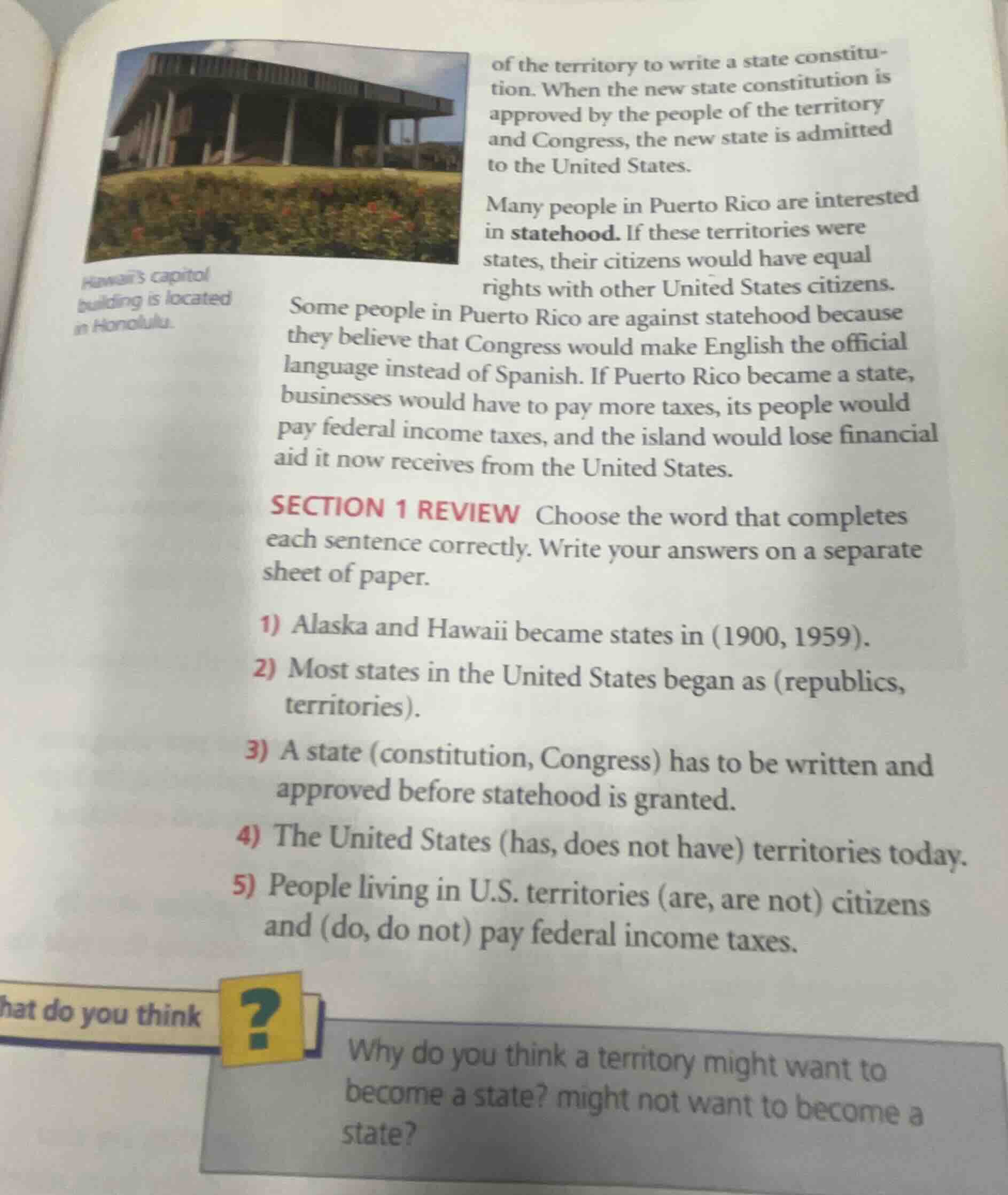 hawaiis capitol building is located in honolulu. of the territory to wr…