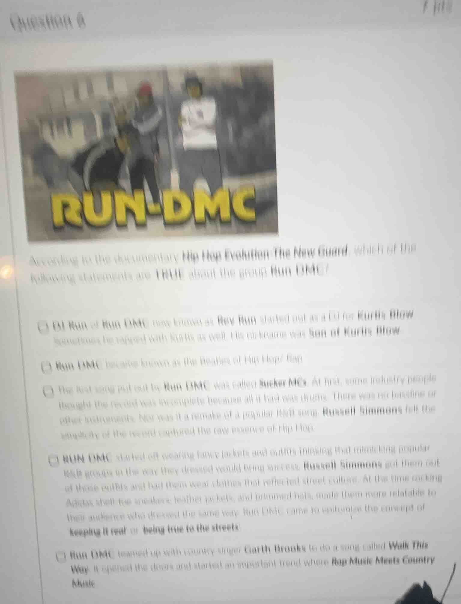 according to the documentary hip hop evolution: the new guard, which of…