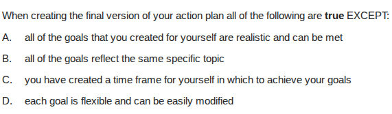 when creating the final version of your action plan all of the followin…
