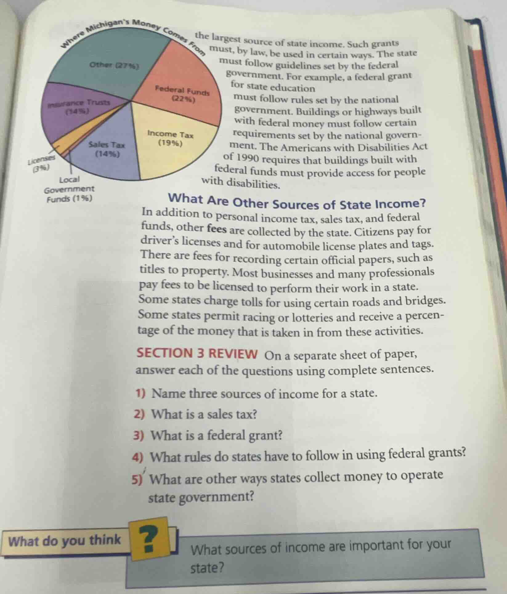 the largest source of state income. such grants must, by law, be used i…