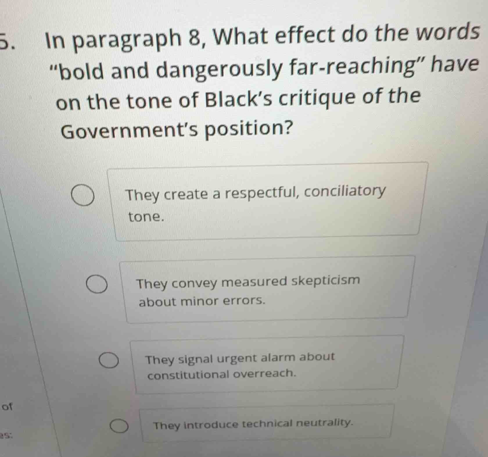 5. in paragraph 8, what effect do the words \bold and dangerously far -…