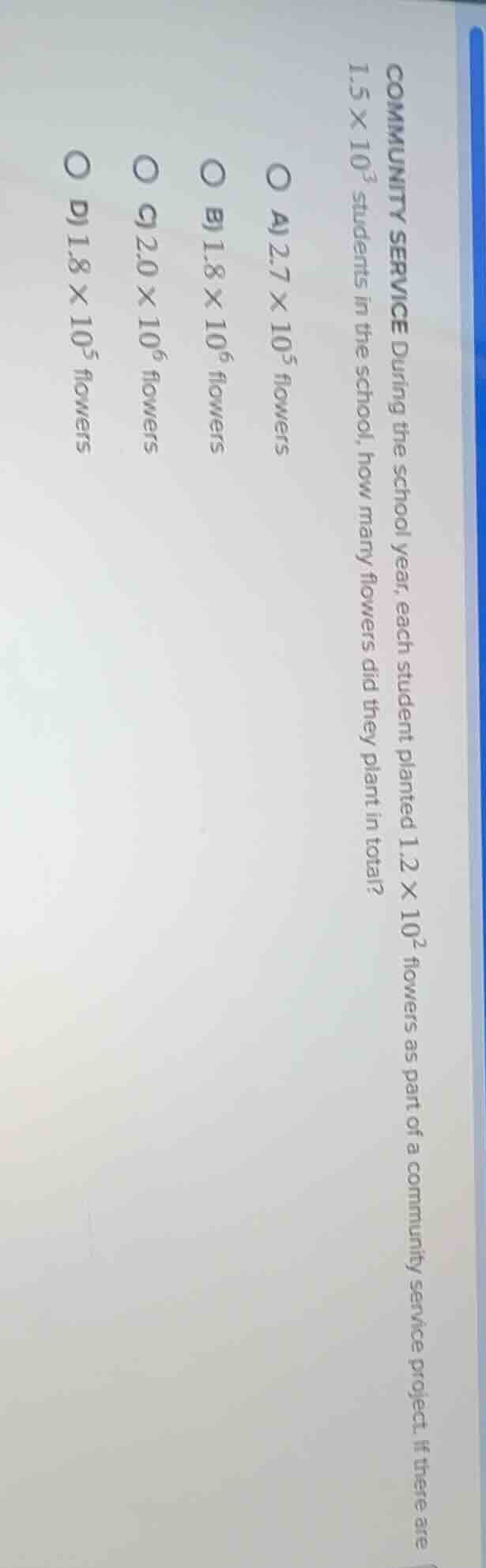 community service during the school year, each student planted $1.2 \\t…