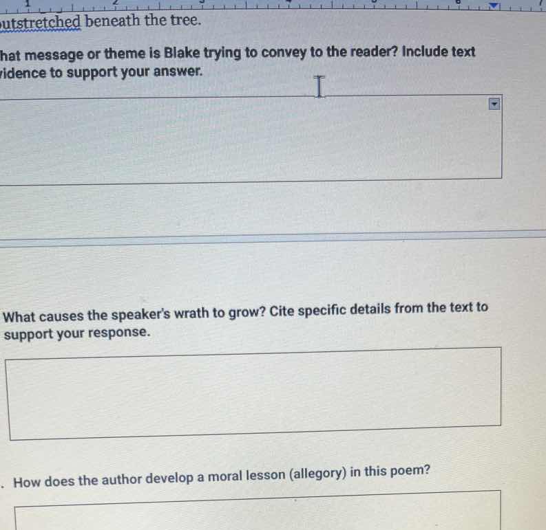 outstretched beneath the tree. hat message or theme is blake trying to …