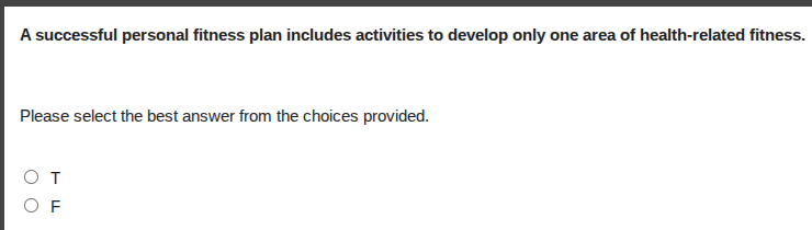 a successful personal fitness plan includes activities to develop only …