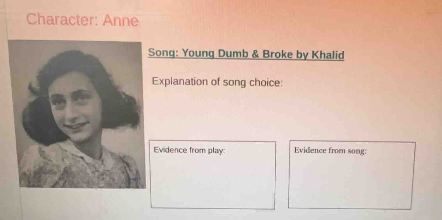 character: anne song: young dumb & broke by khalid explanation of song …