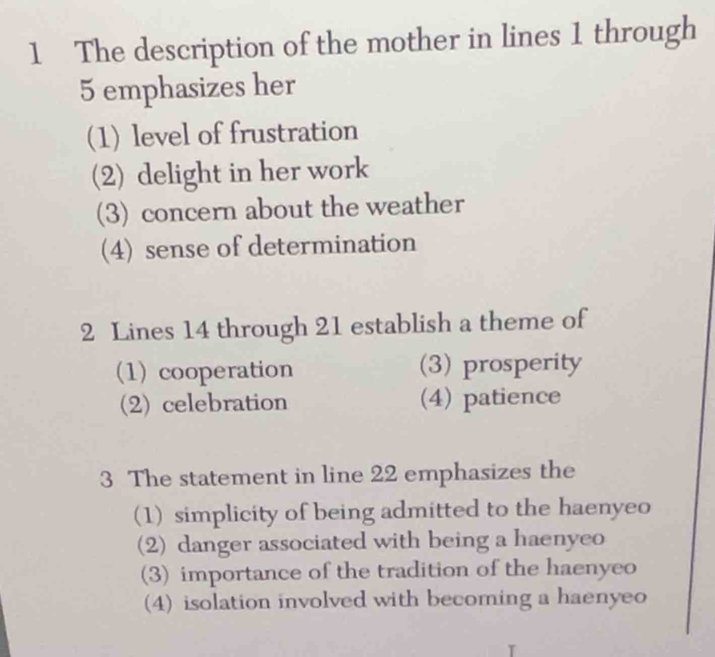 1 the description of the mother in lines 1 through 5 emphasizes her (1)…