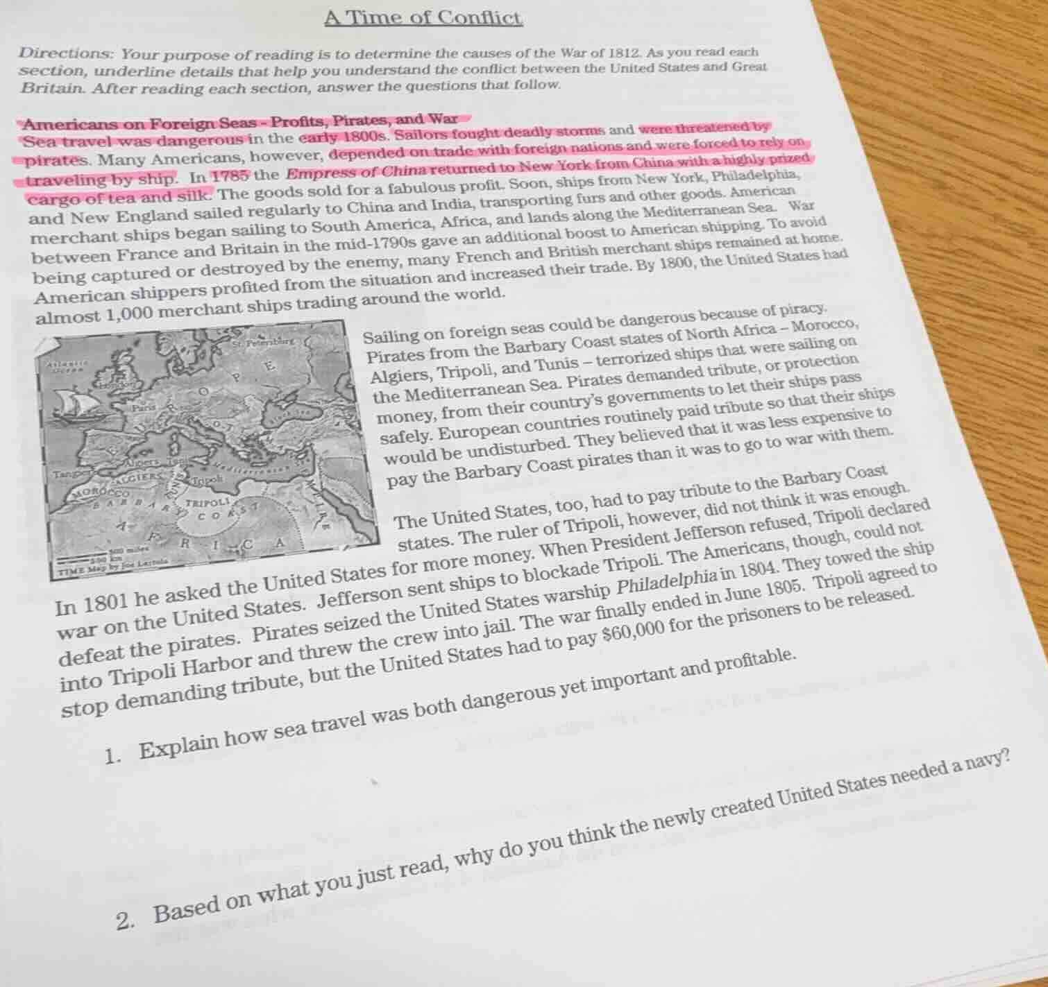 a time of conflict directions: your purpose of reading is to determine …