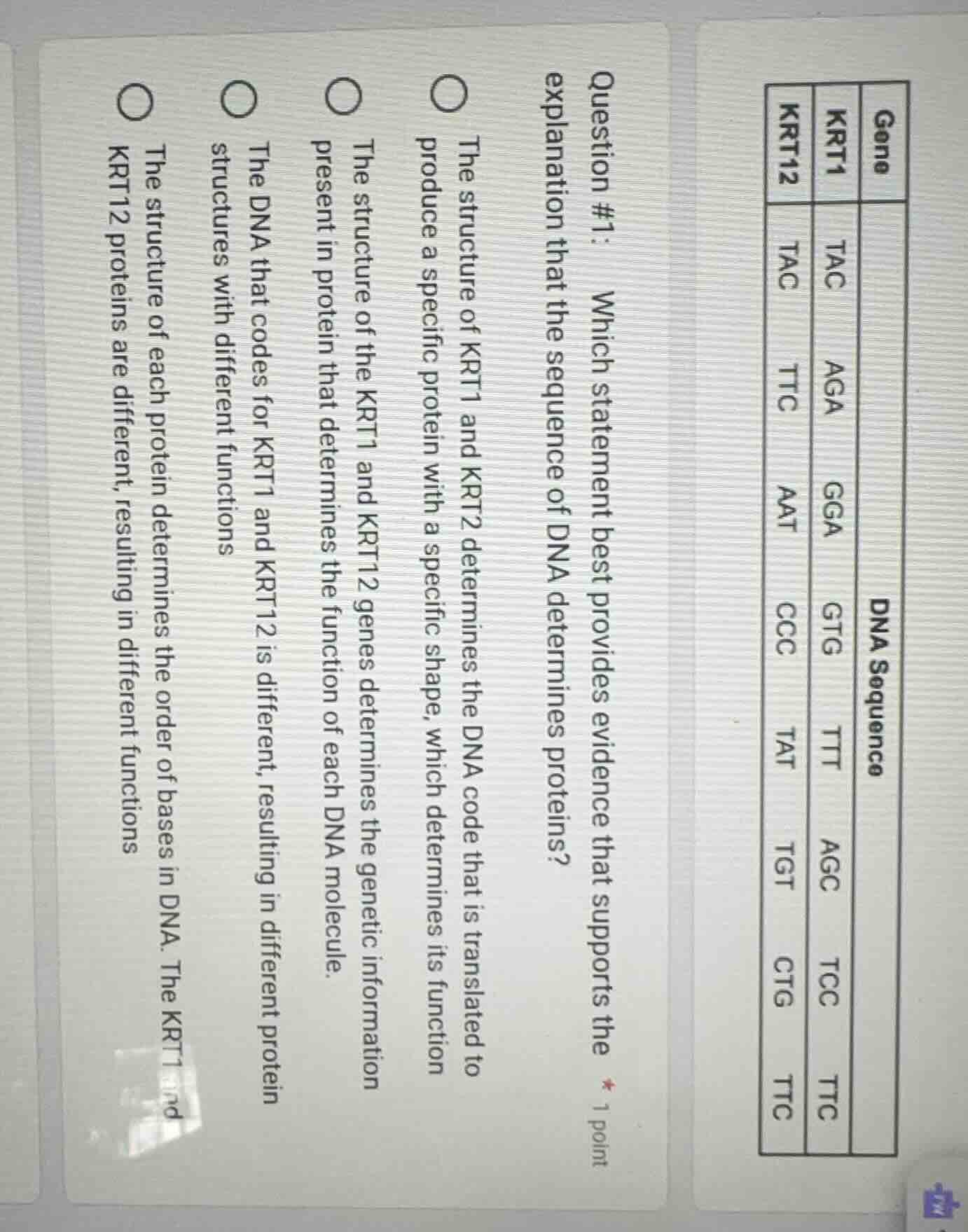 question #1: which statement best provides evidence that supports the e…