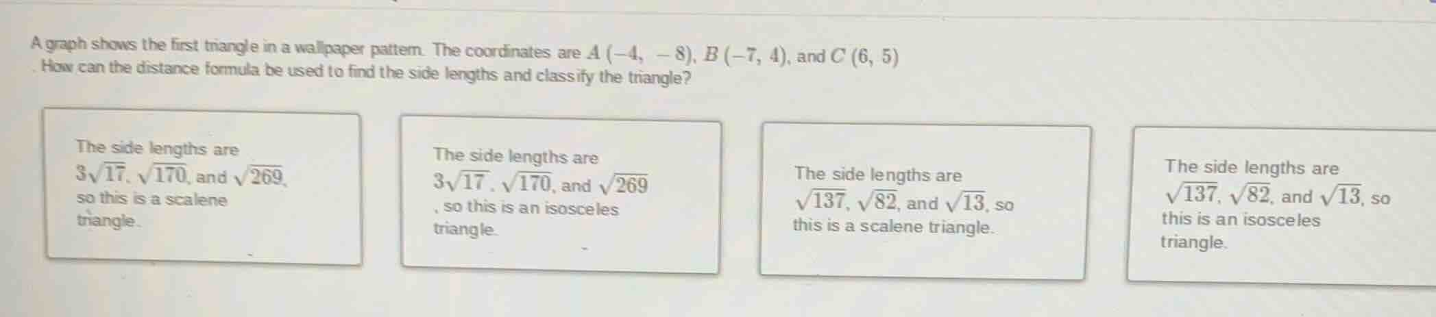 a graph shows the first triangle in a wallpaper pattern. the coordinate…
