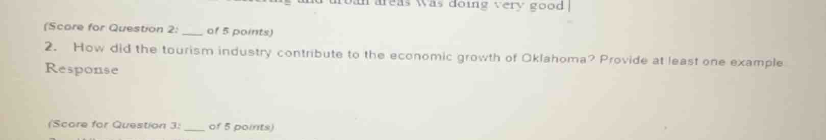 (score for question 2: ___ of 5 points) 2. how did the tourism industry…