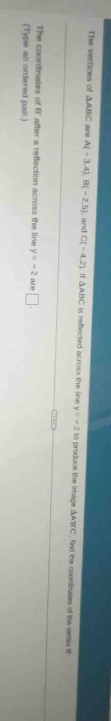the vertices of \\( \\triangle abc \\) are \\( a(-3, 4) \\), \\( b(-2, …