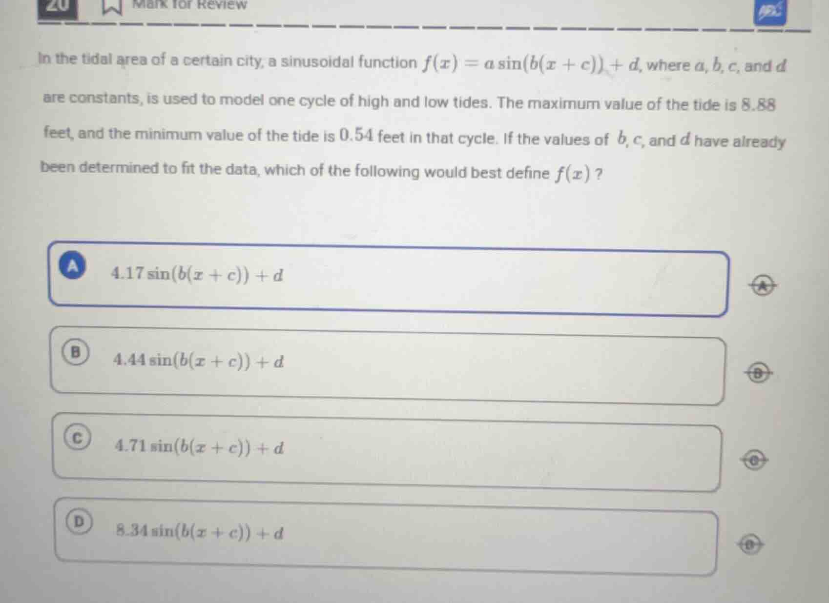 in the tidal area of a certain city, a sinusoidal function $f(x)=a\\sin…