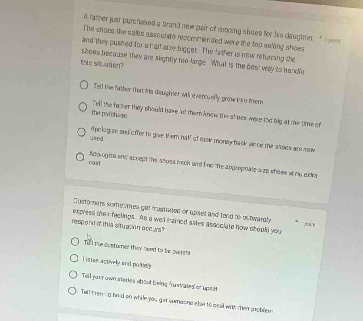 a father just purchased a brand new pair of running shoes for his daugh…