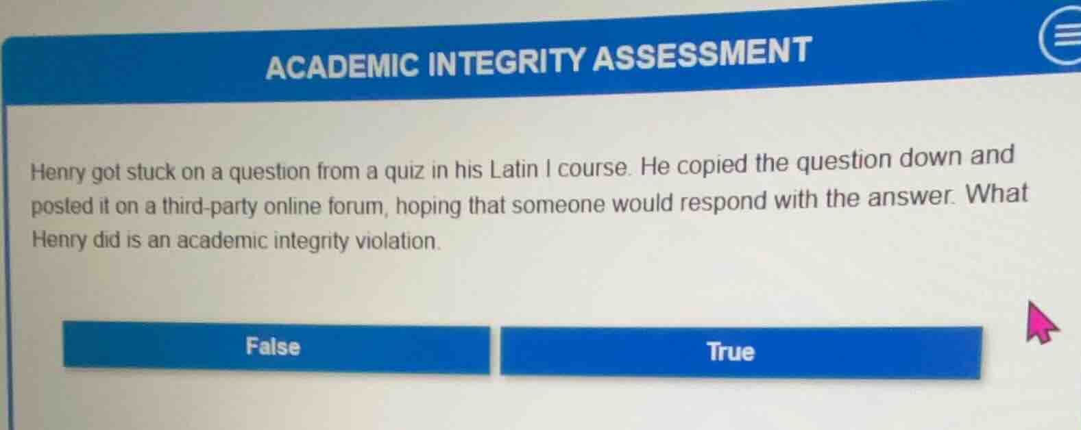 henry got stuck on a question from a quiz in his latin i course. he cop…