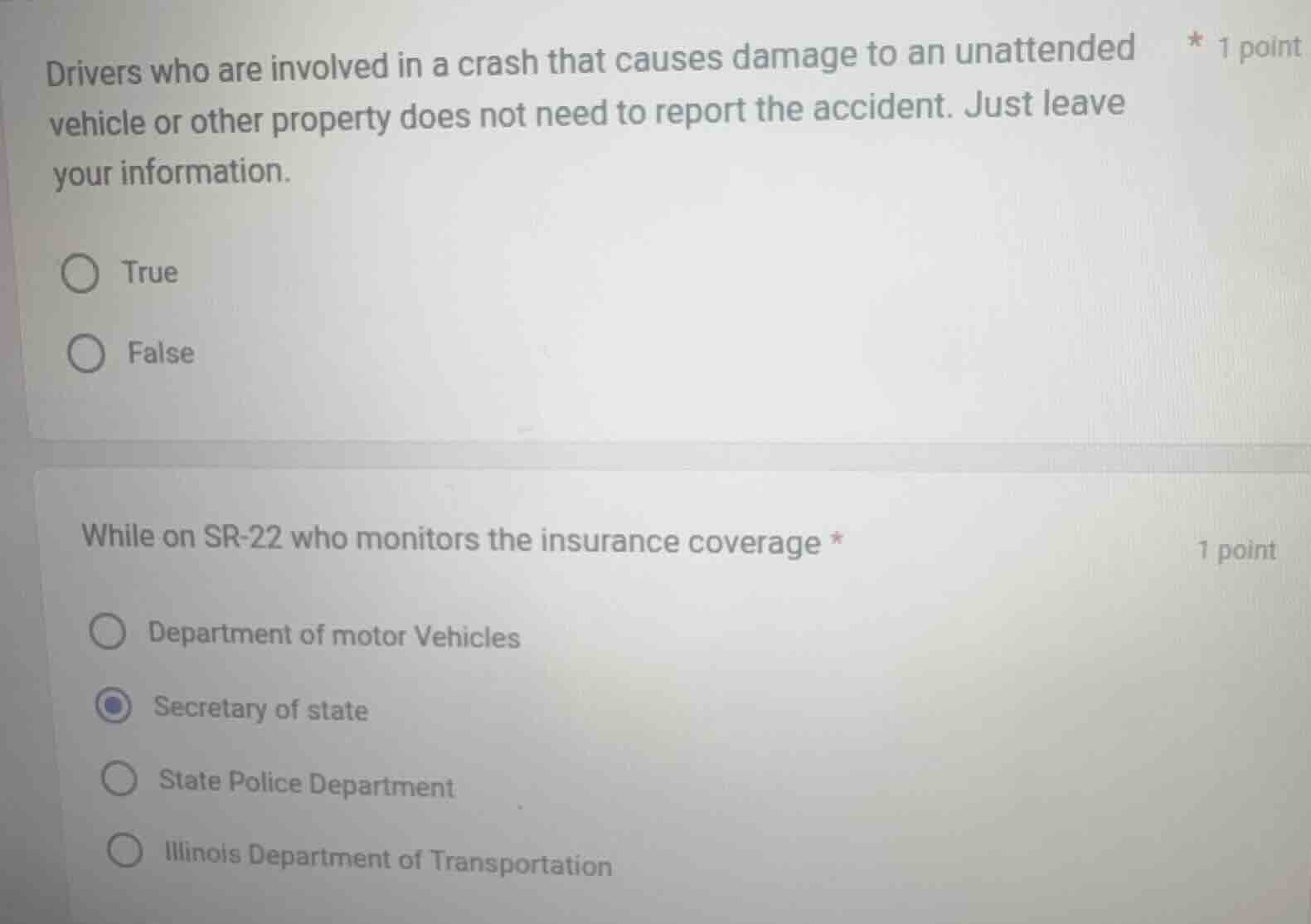 drivers who are involved in a crash that causes damage to an unattended…