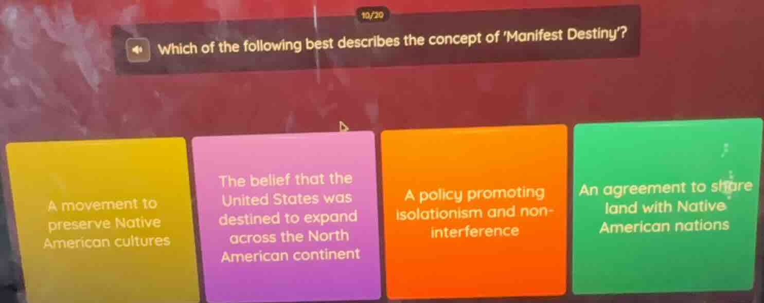 which of the following best describes the concept of manifest destiny? …