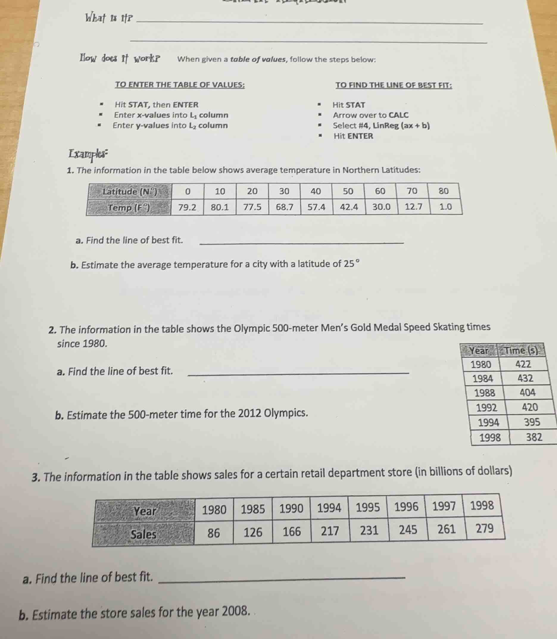 what is it? how does it work? when given a table of values, follow the …