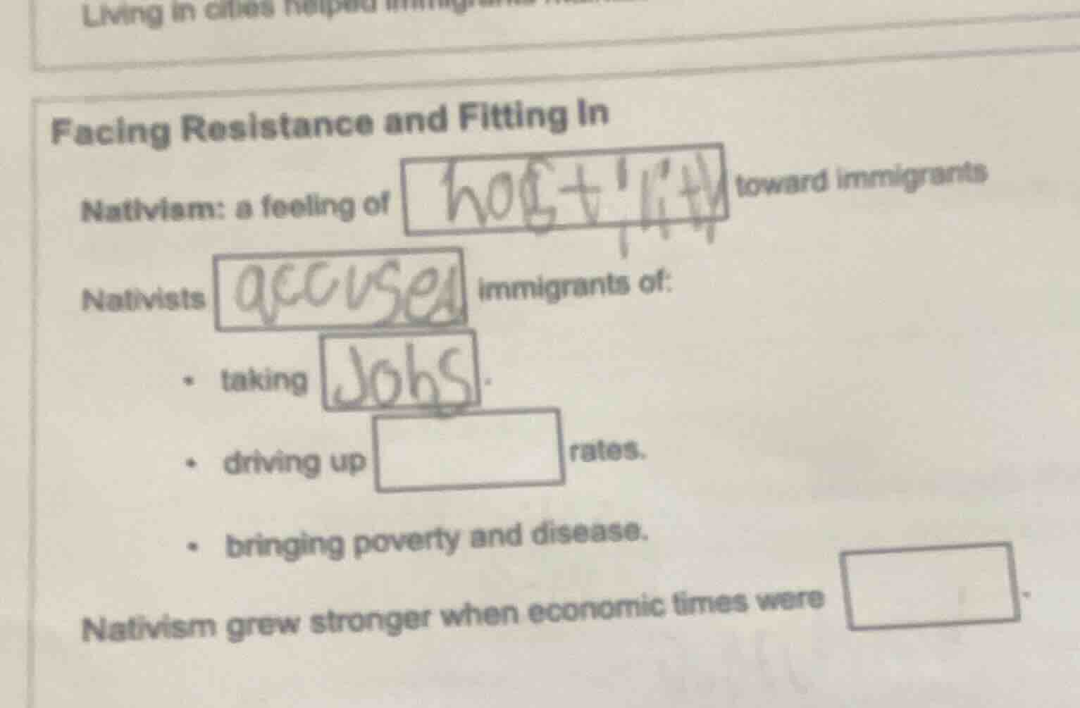 facing resistance and fitting in nativism: a feeling of toward immigran…