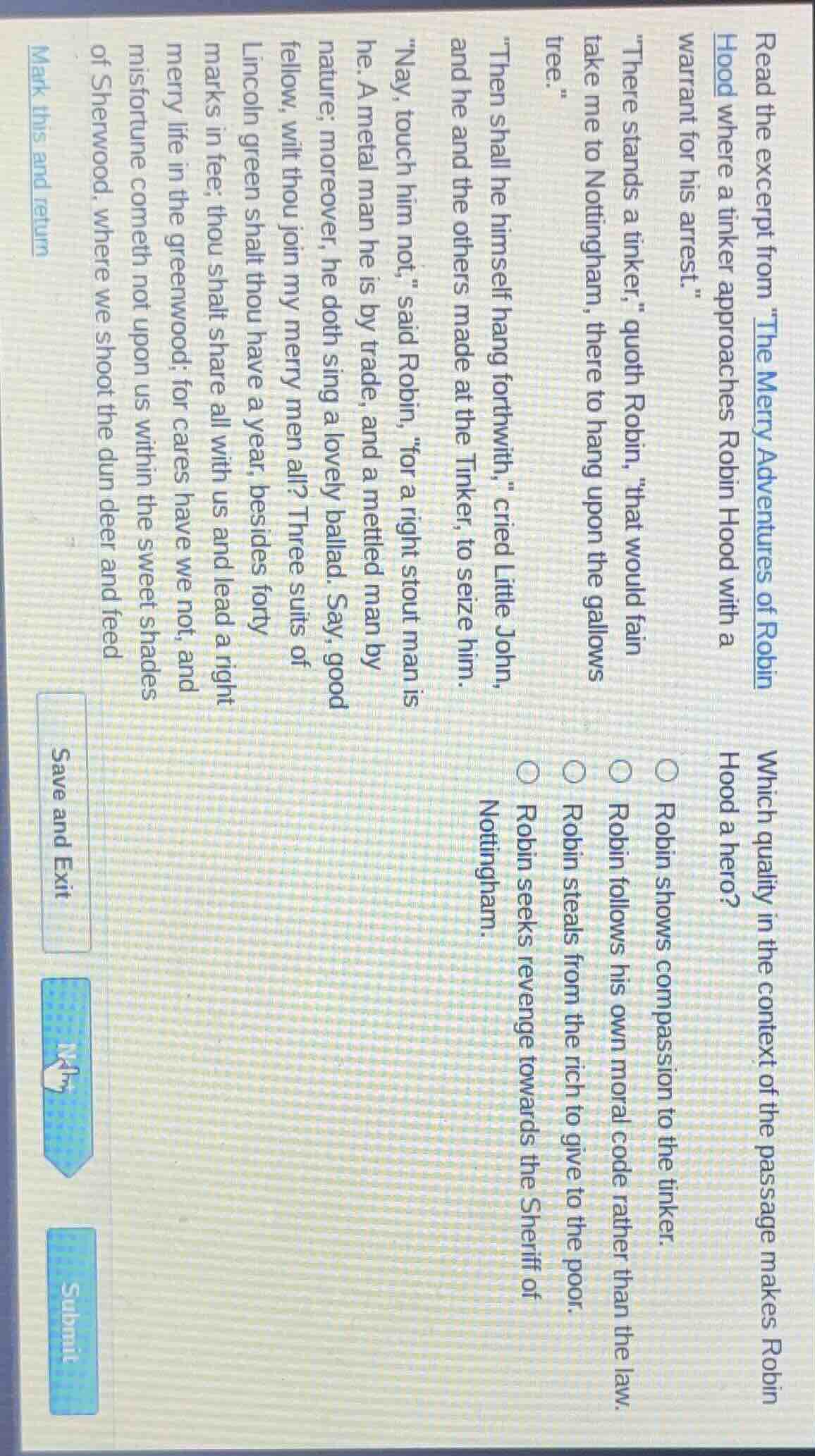 read the excerpt from \the merry adventures of robin hood where a tinke…