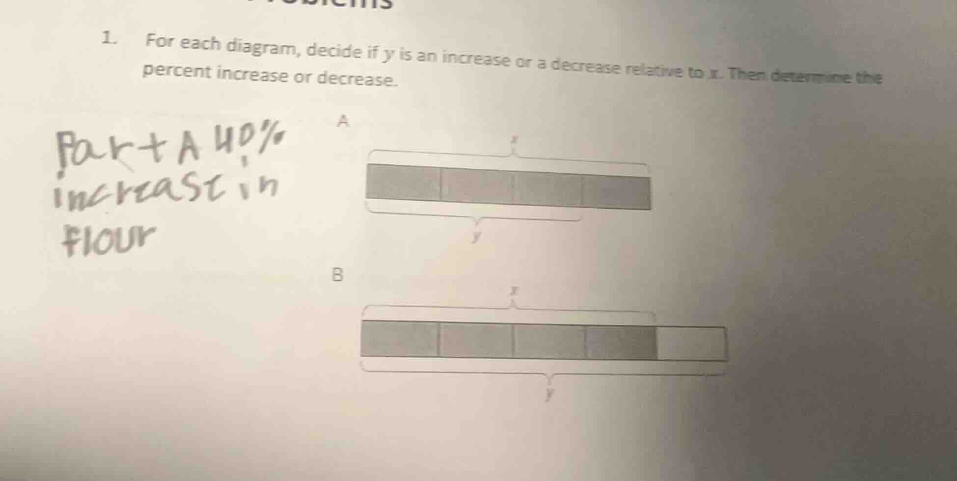 1. for each diagram, decide if y is an increase or a decrease relative …