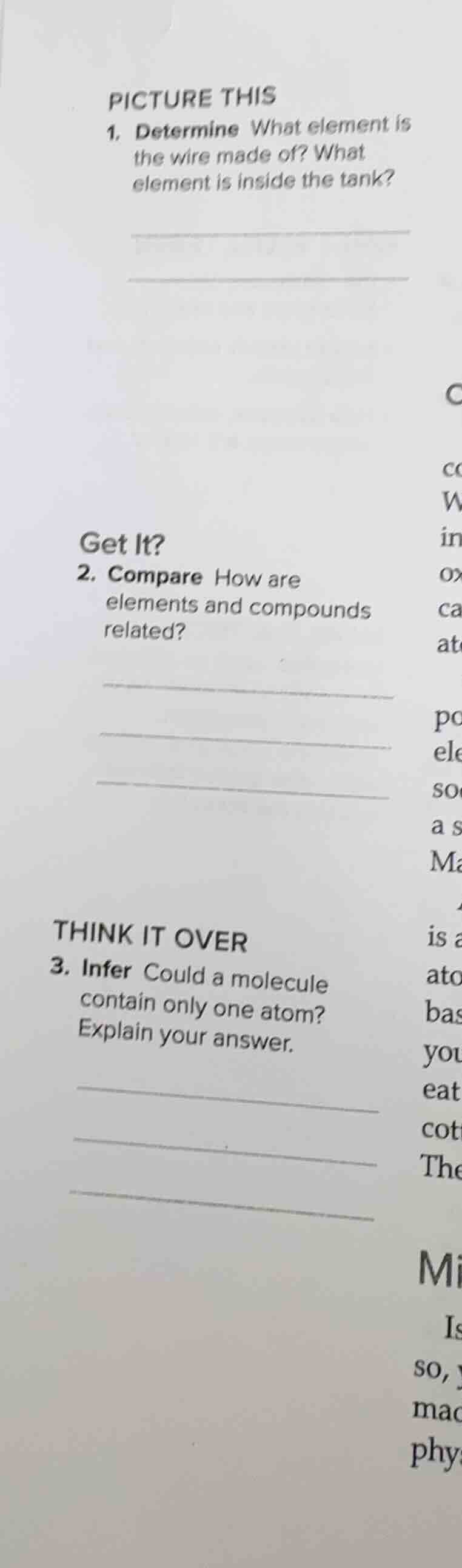 picture this 1. determine what element is the wire made of? what elemen…