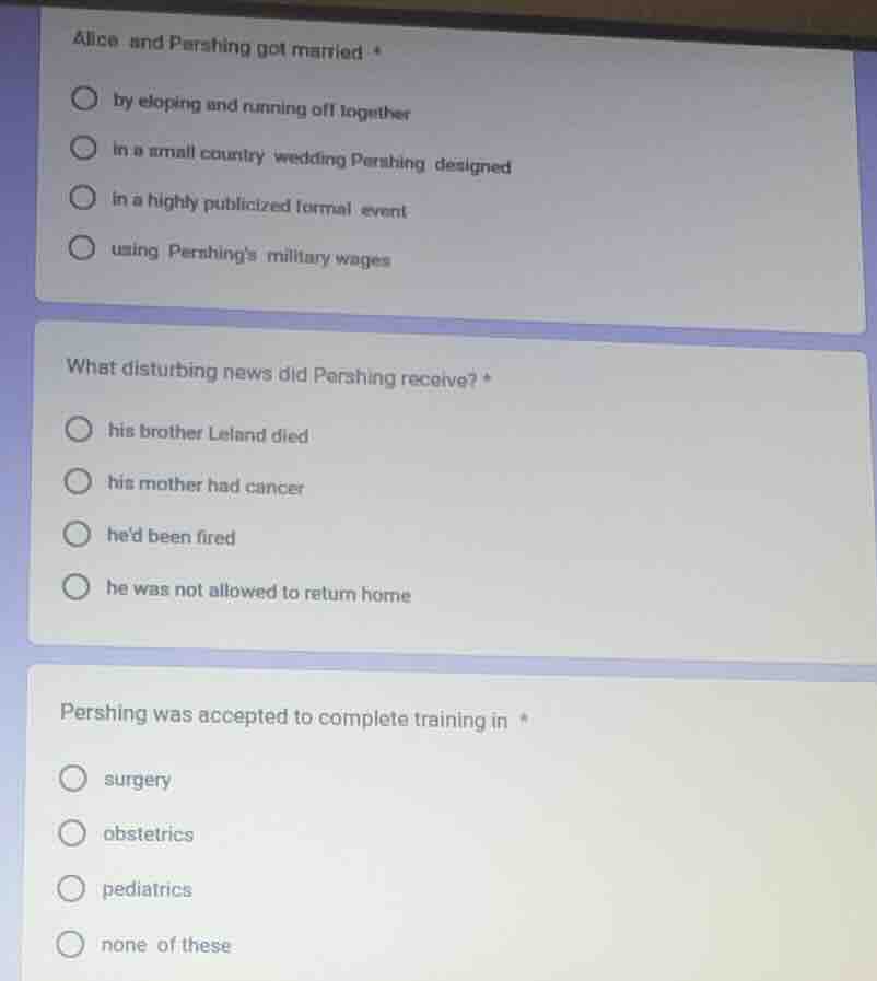 alice and pershing got married * by eloping and running off together in…