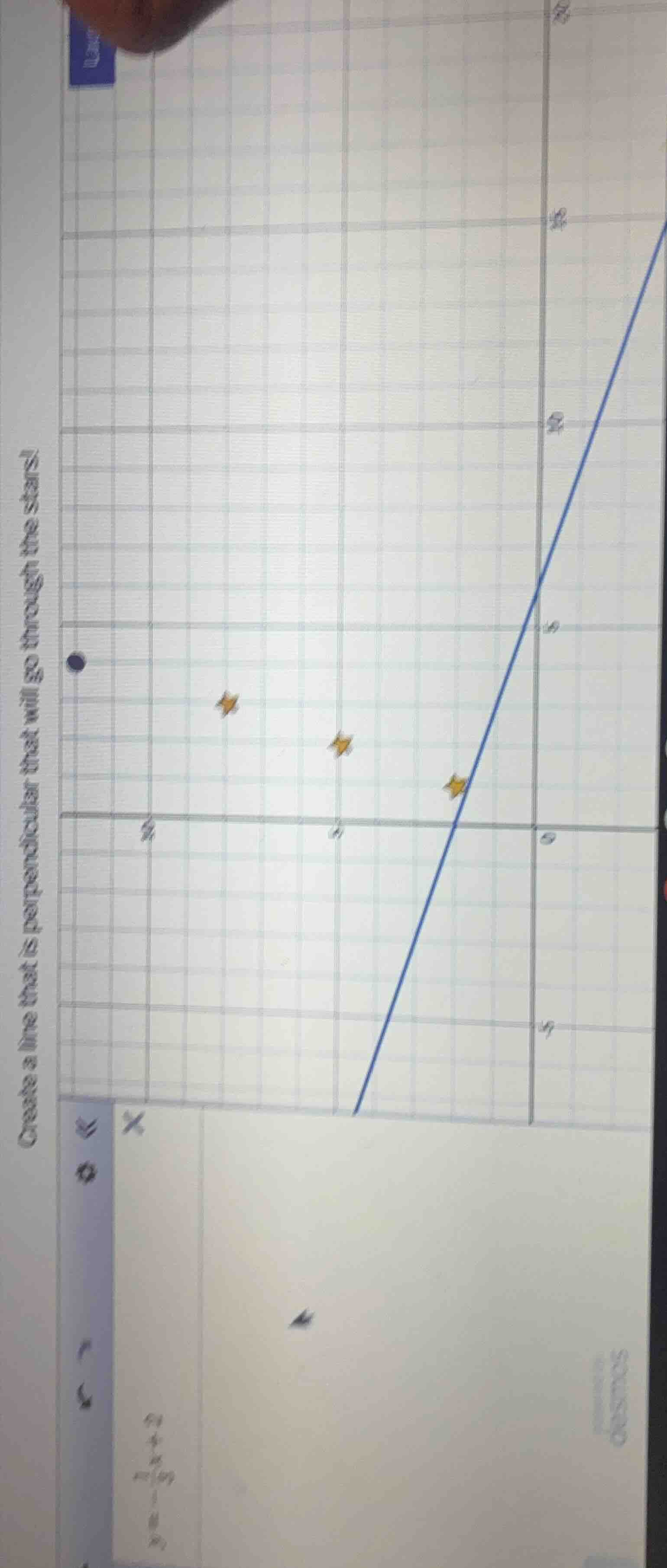 create a line that is perpendicular that will go through the stars!