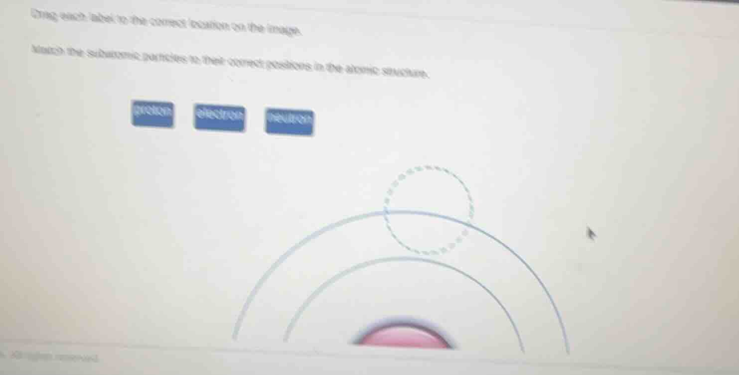 drag each label to the correct location on the image. match the subatom…