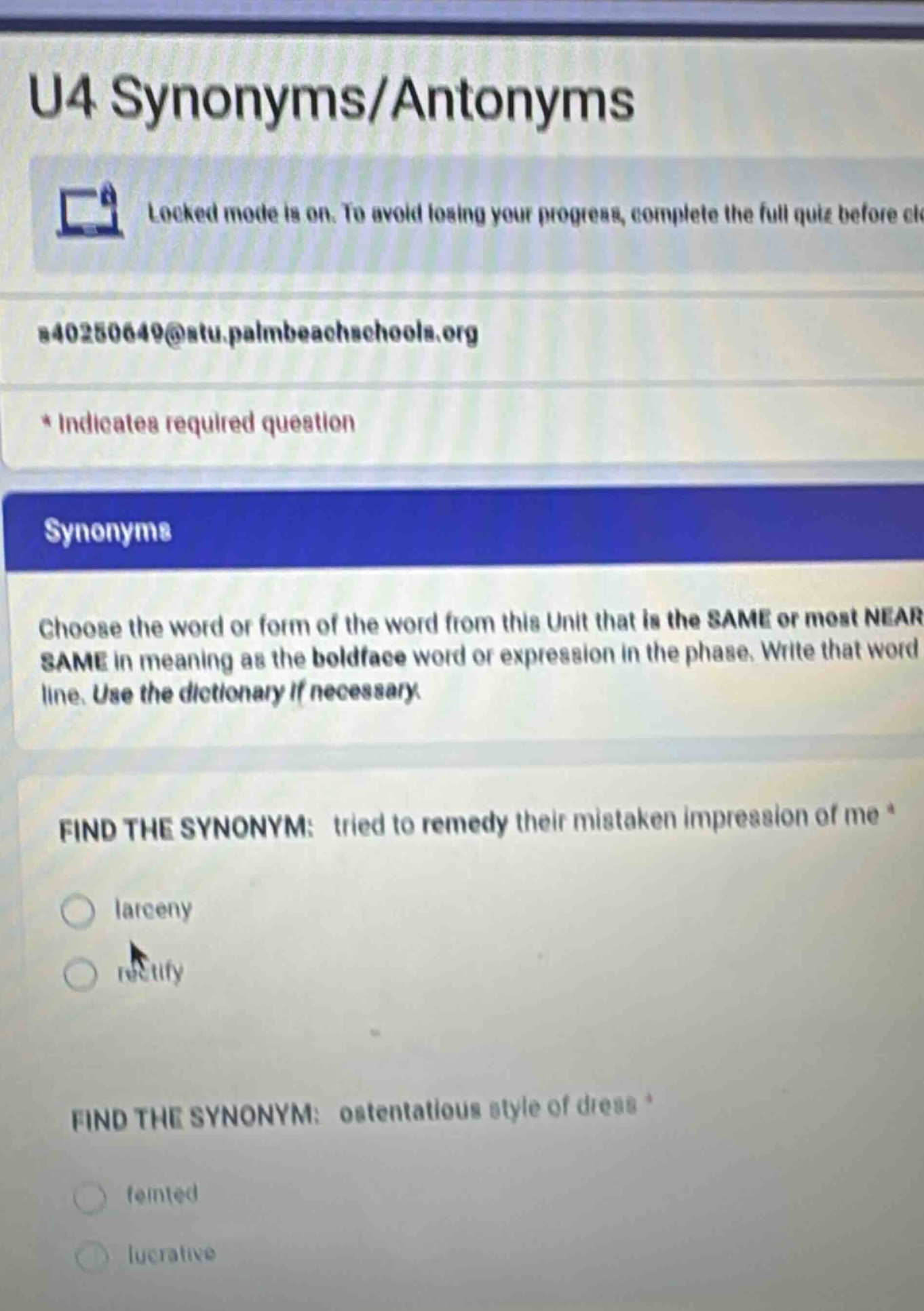 u4 synonyms/antonyms locked mode is on. to avoid losing your progress, …