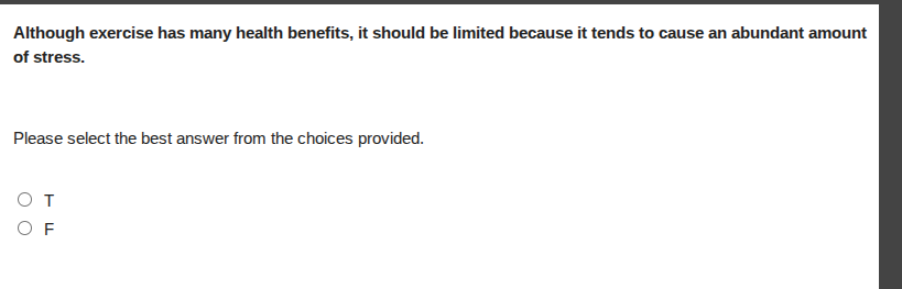 although exercise has many health benefits, it should be limited becaus…