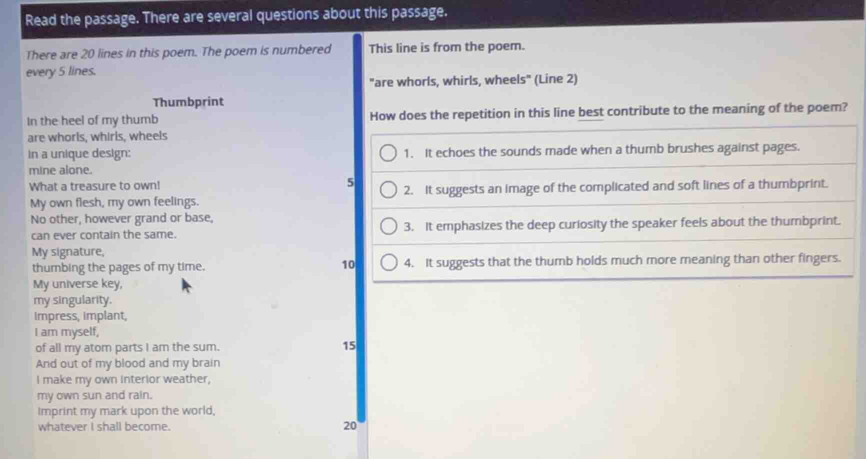 read the passage. there are several questions about this passage. there…