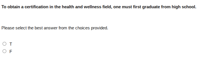 to obtain a certification in the health and wellness field, one must fi…