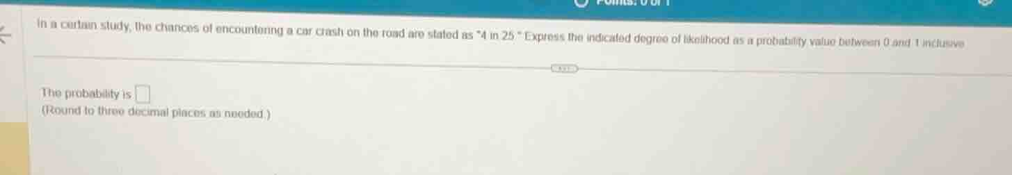 in a certain study, the chances of encountering a car crash on the road…