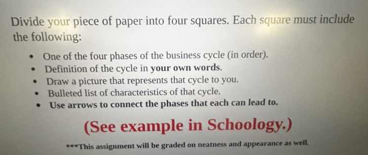 divide your piece of paper into four squares. each square must include …