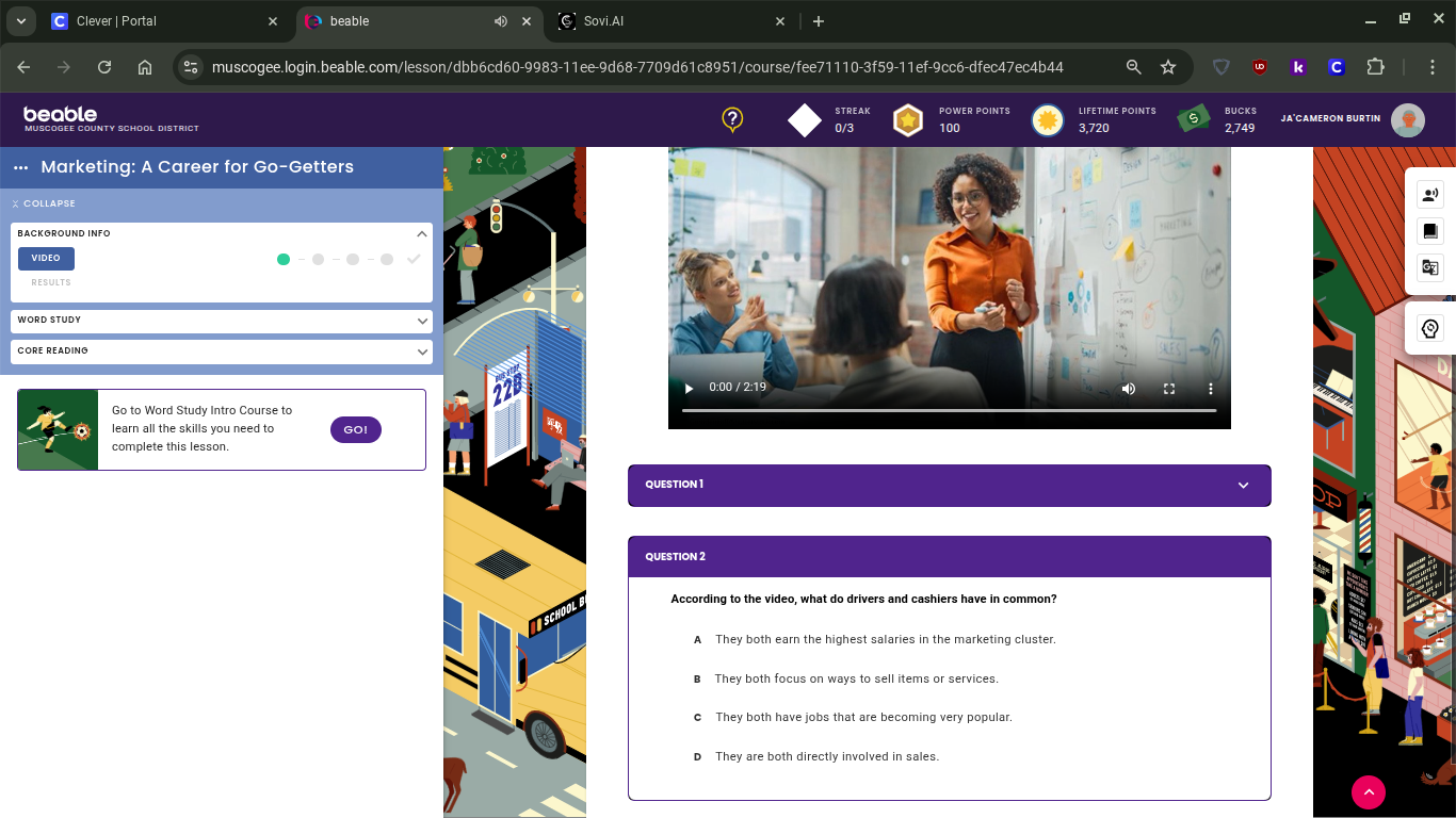 question 2 according to the video, what do drivers and cashiers have in…